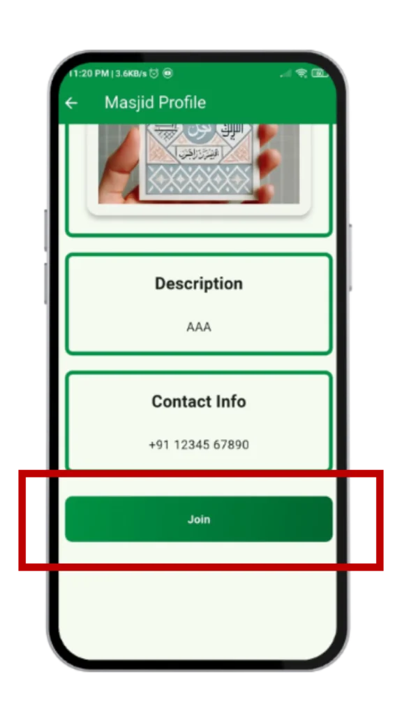 Tap join button